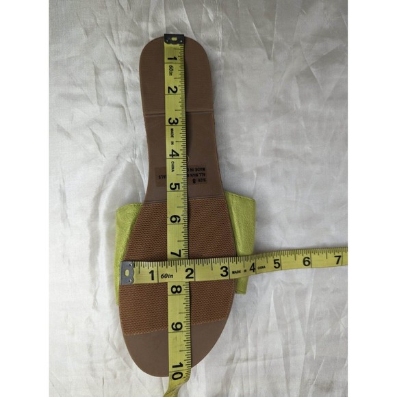 Size 8 Lulus Addison Lime Suede Slide Sandals - Picture 7 of 7